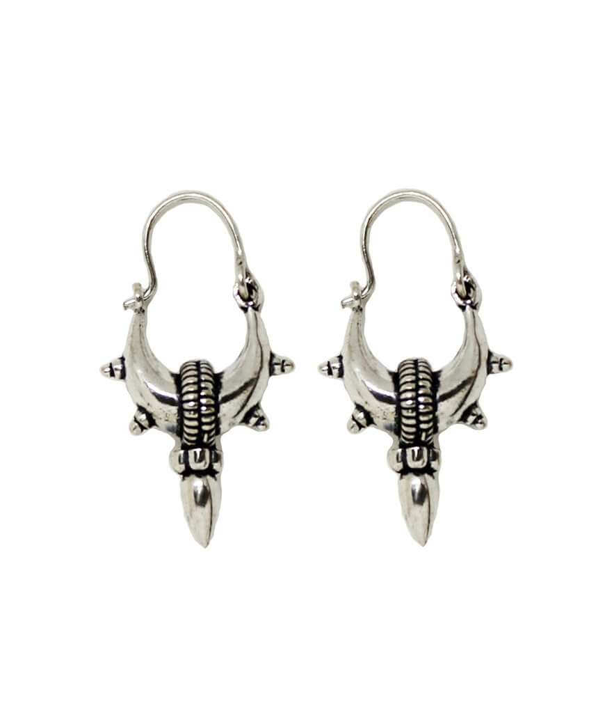 Silver Small Mandala Hoop Earrings