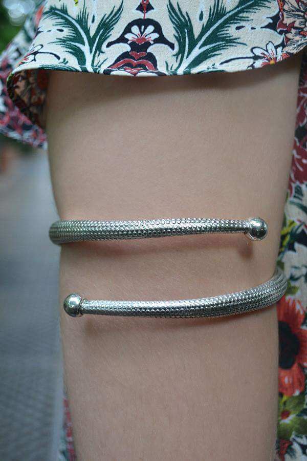 Silver Snake Skin Arm Cuff
