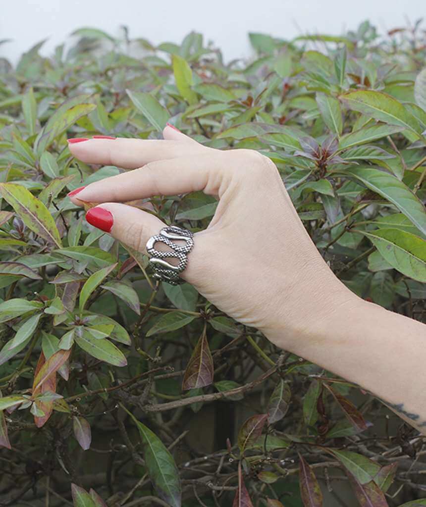 Silver Snake Thumb Ring