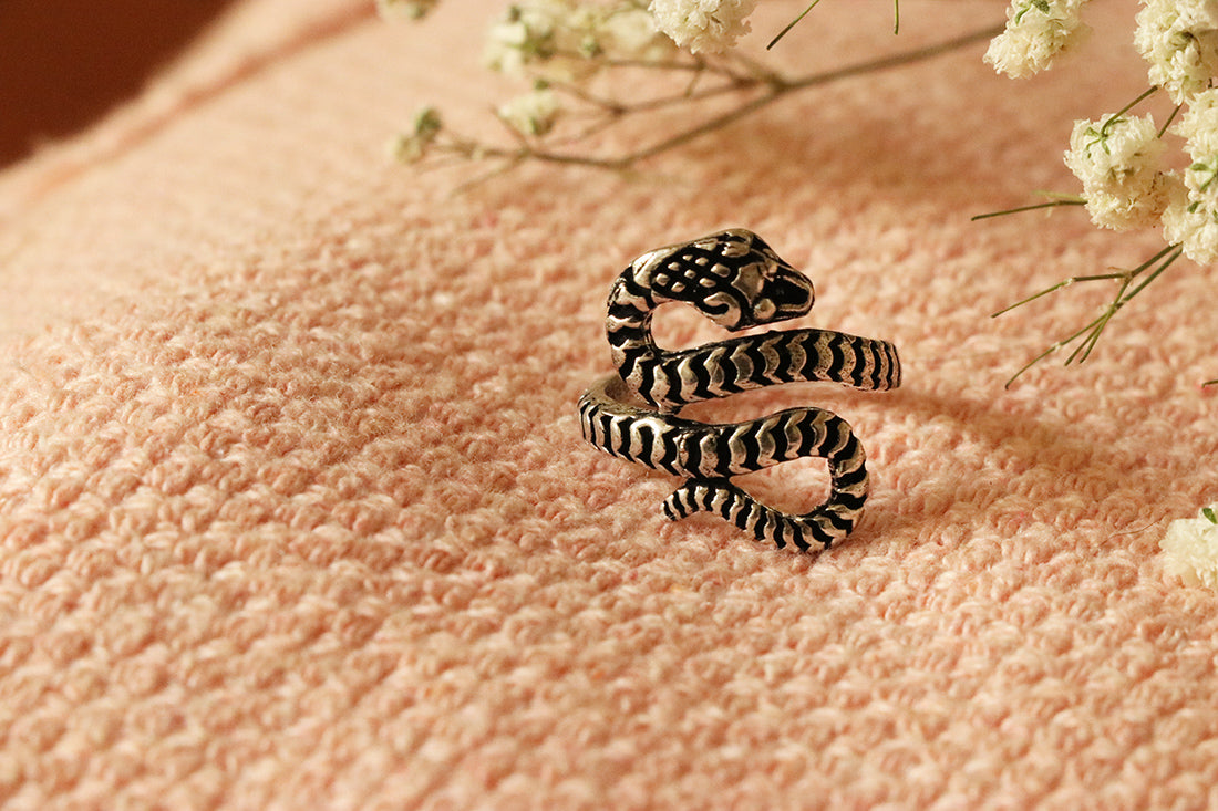 Silver Snake Wrap Ring