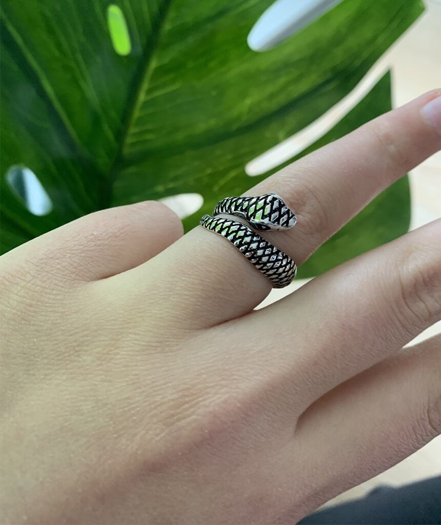 SIlver Snake Wrap Ring