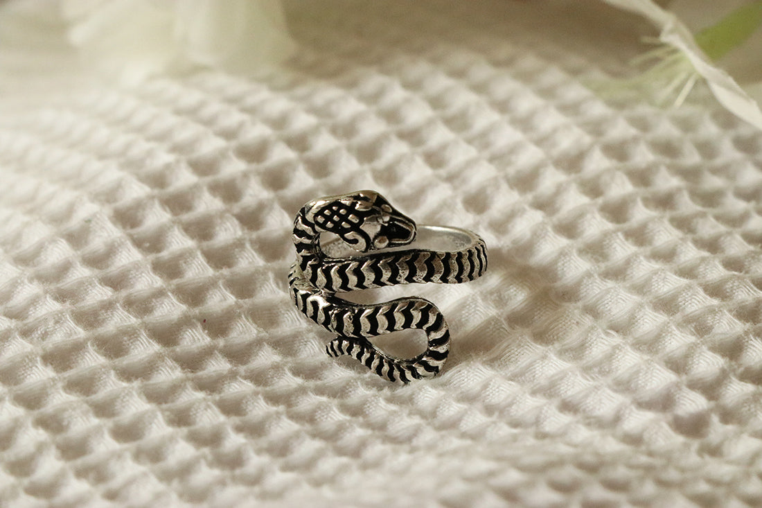 Silver Snake Wrap Ring