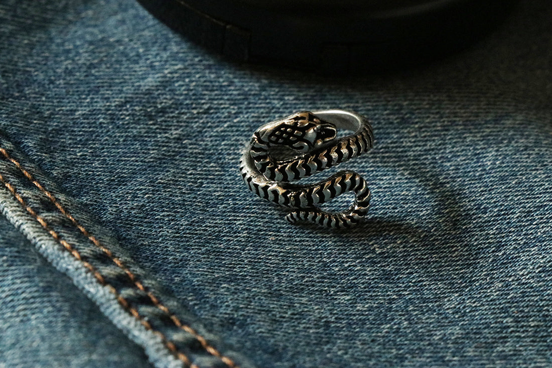 Silver Snake Wrap Ring