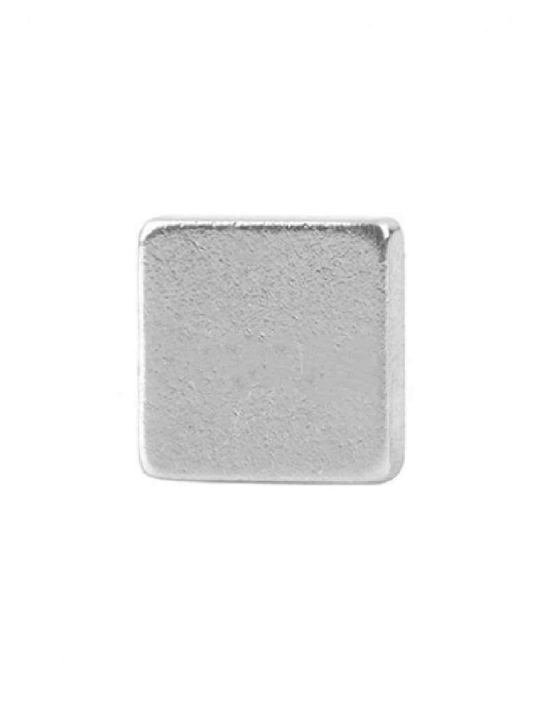Silver Square Unisex Magnetic Stud Earring