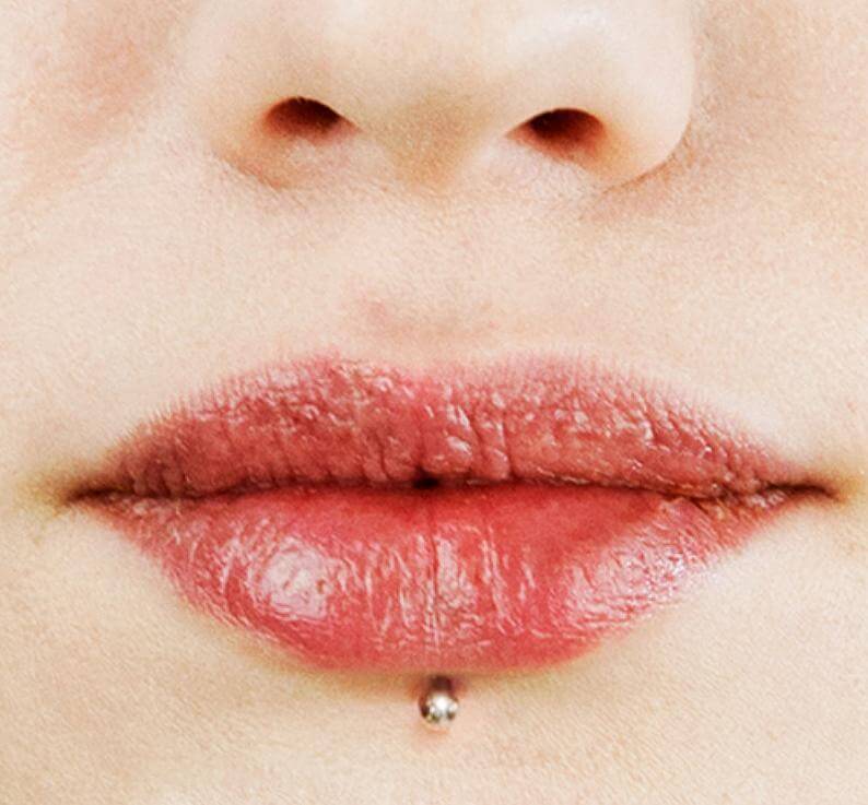 Silver Stainless Steel Labret Piercing