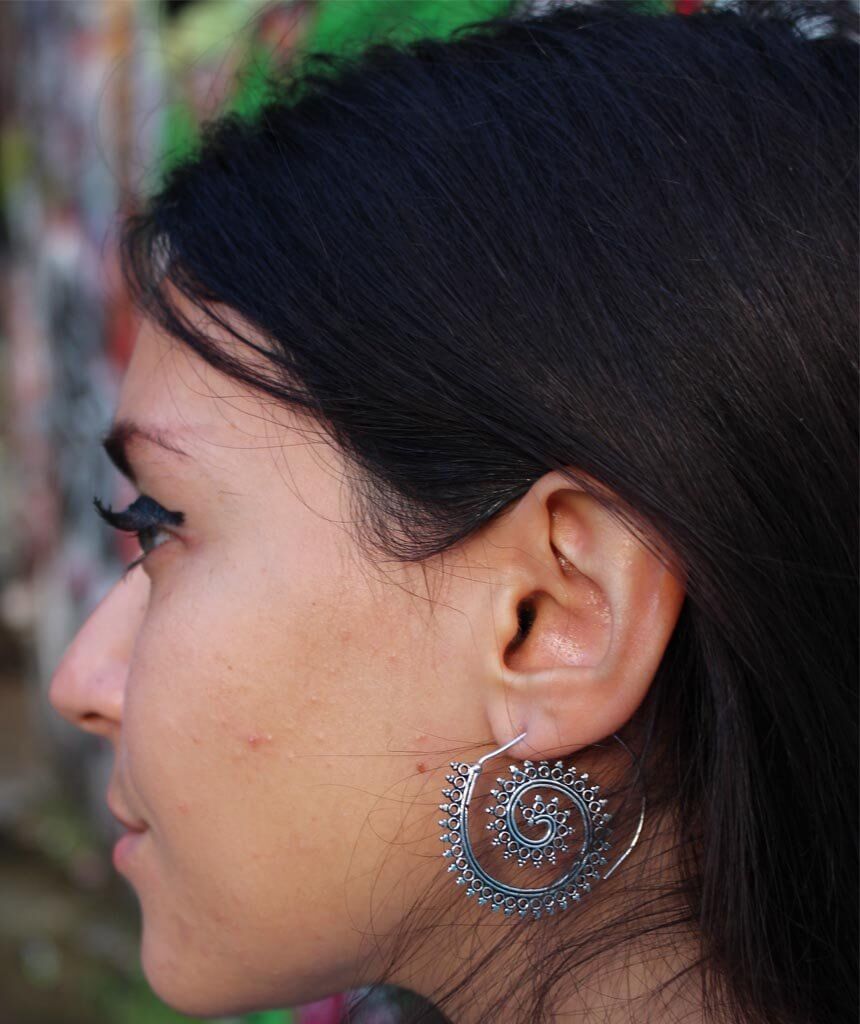 Silver Swivel Hoop Earrings