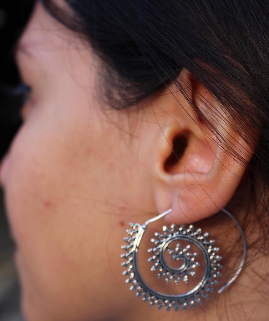 Silver Swivel Hoop Earrings