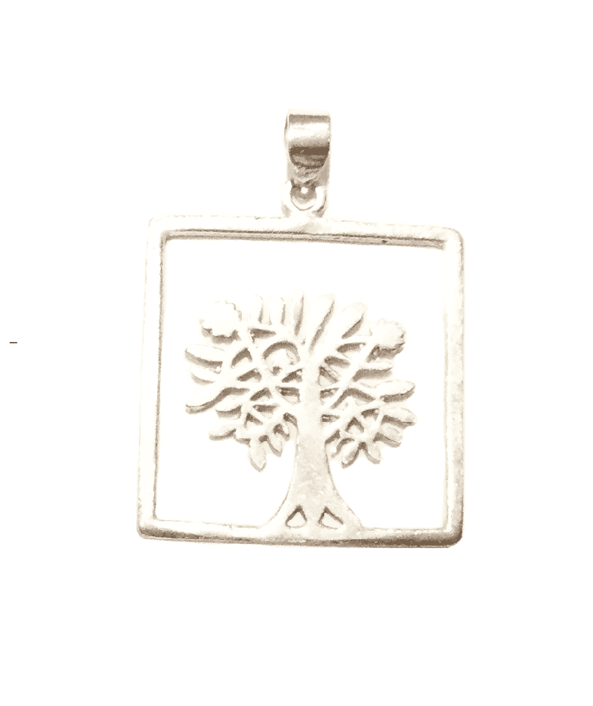 Silver Tree Square Pendant