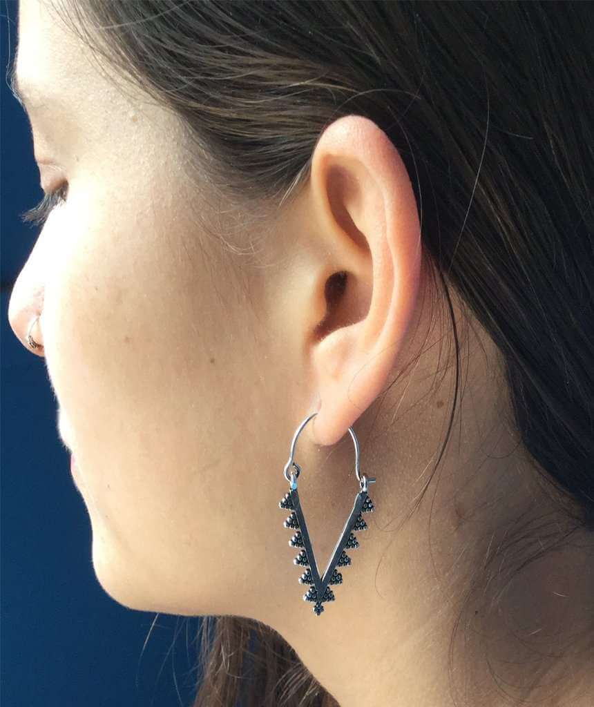 Silver Triangle Earrings