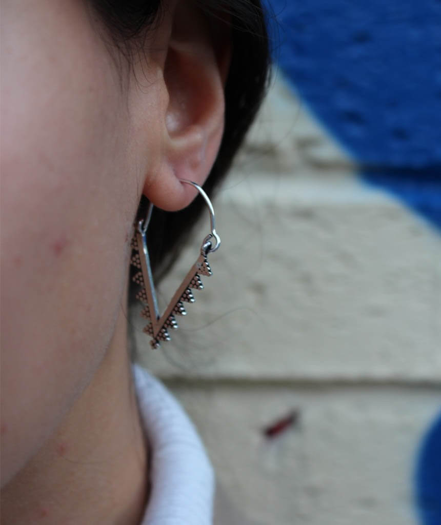 Silver Triangle Earrings