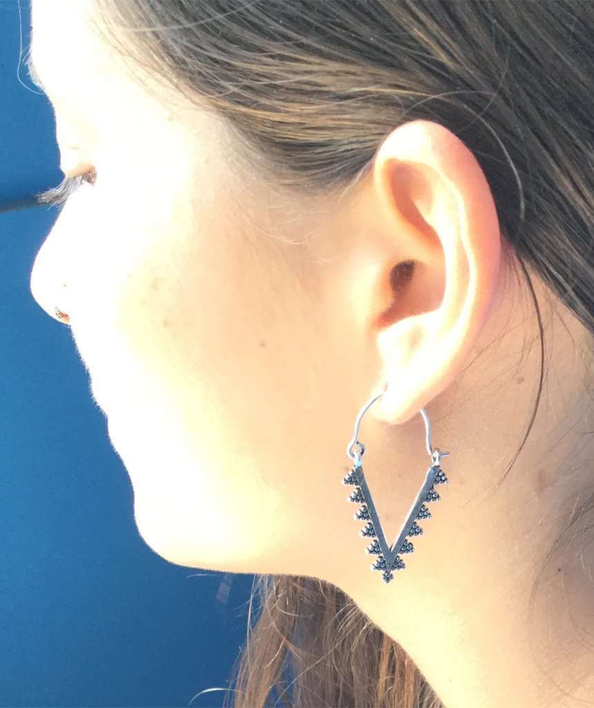 Silver Triangle Earrings