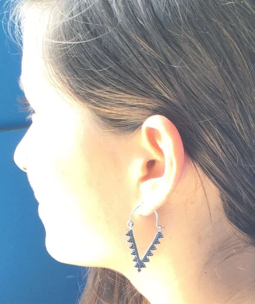 Silver Triangle Earrings
