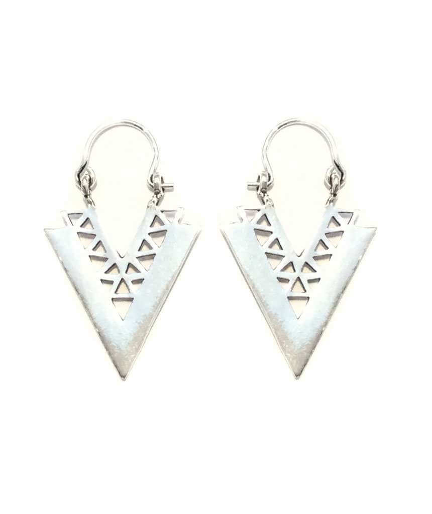 Silver Triangle Earrings