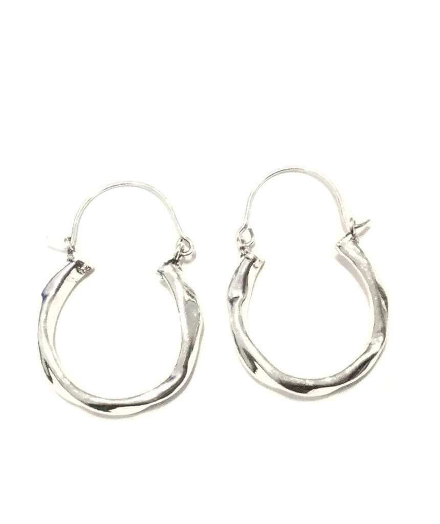 Silver Twist Hoop Earrings
