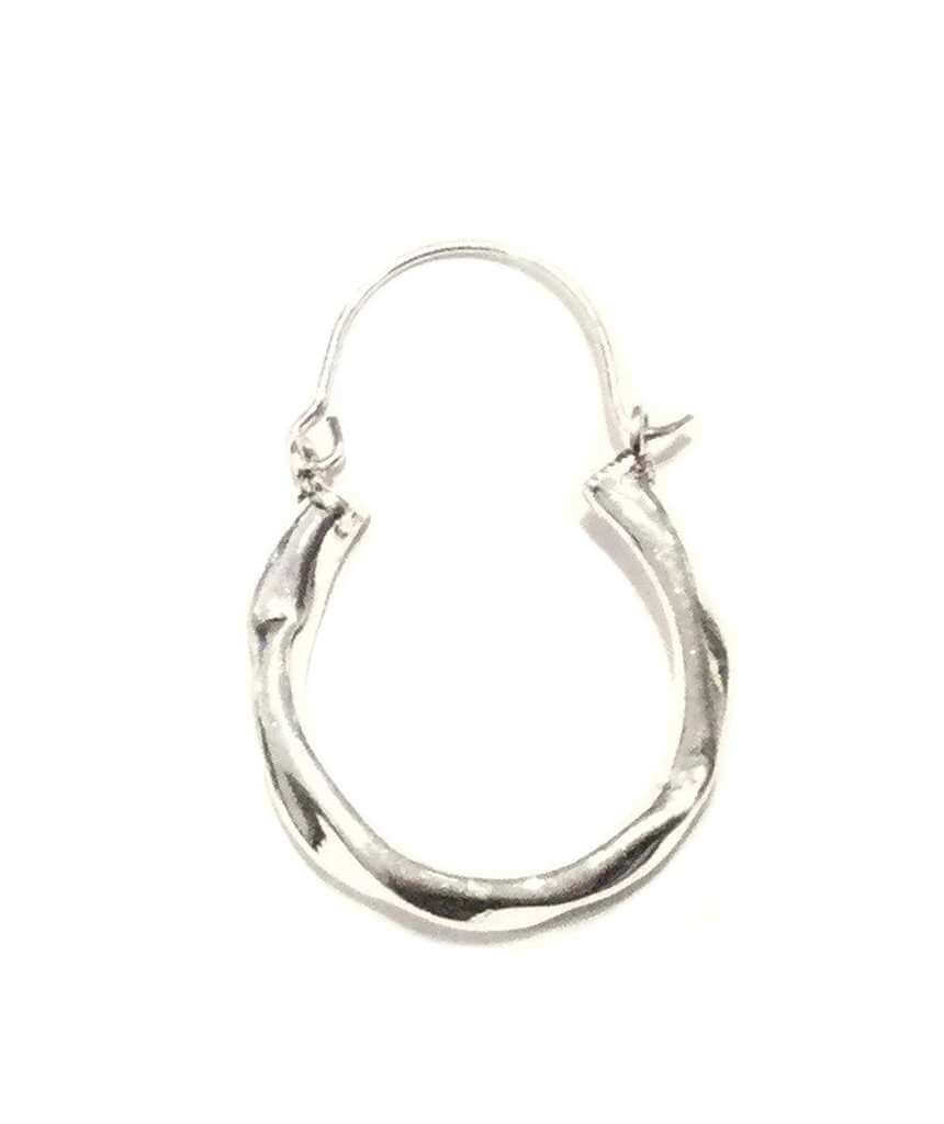 Silver Twist Hoop Earrings