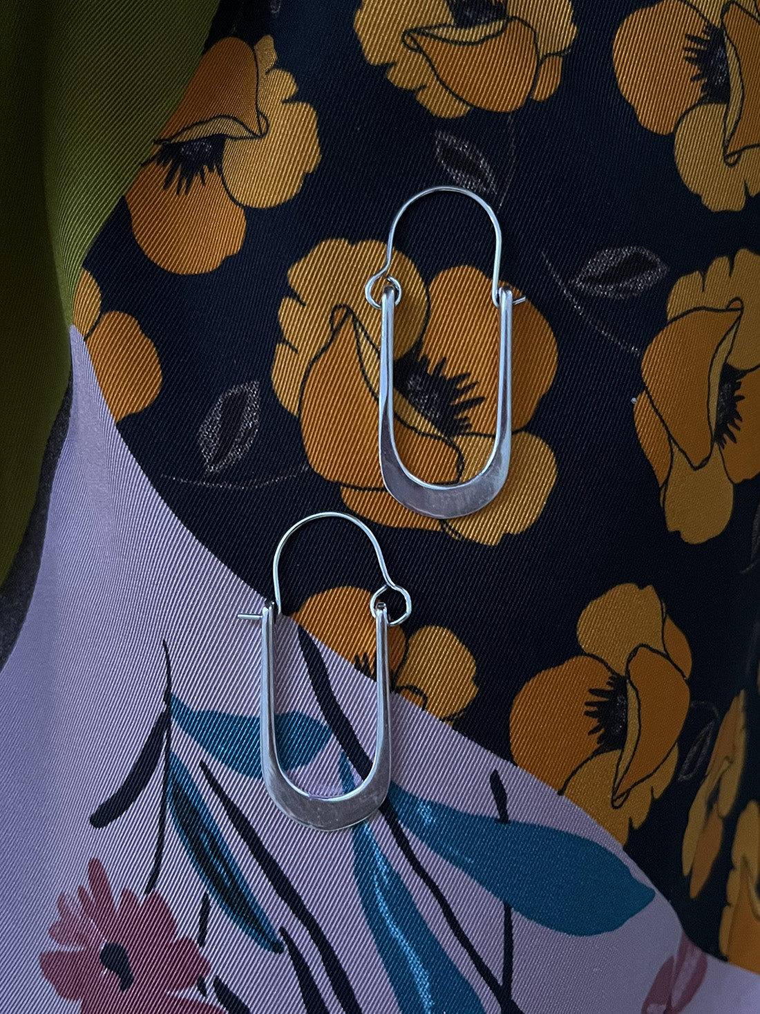 Silver U-Shaped Earrings