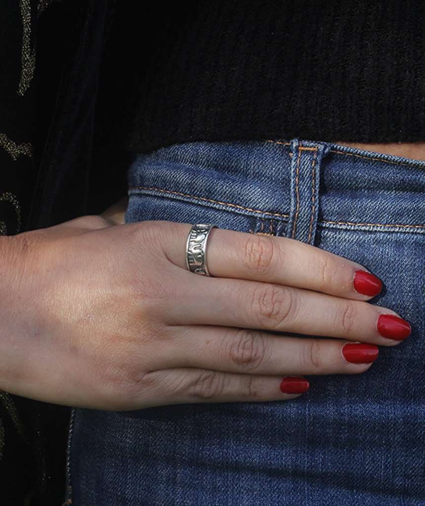Silver Walking Elephants Ring