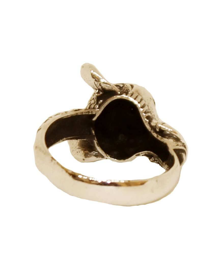 Silver & White Elephant Ring with Semi Precious Stone