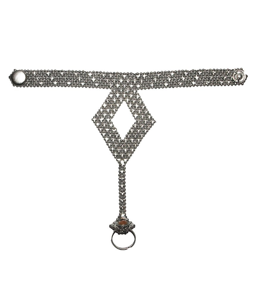 Cuffed Cut Out Diamond Hand Harness