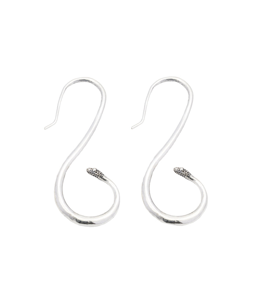 Silver Elegant Snake Earrings