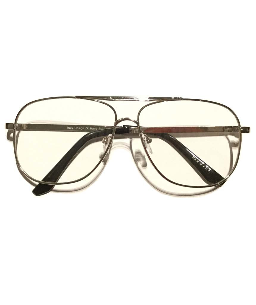 Silver Plain Lens Glasses