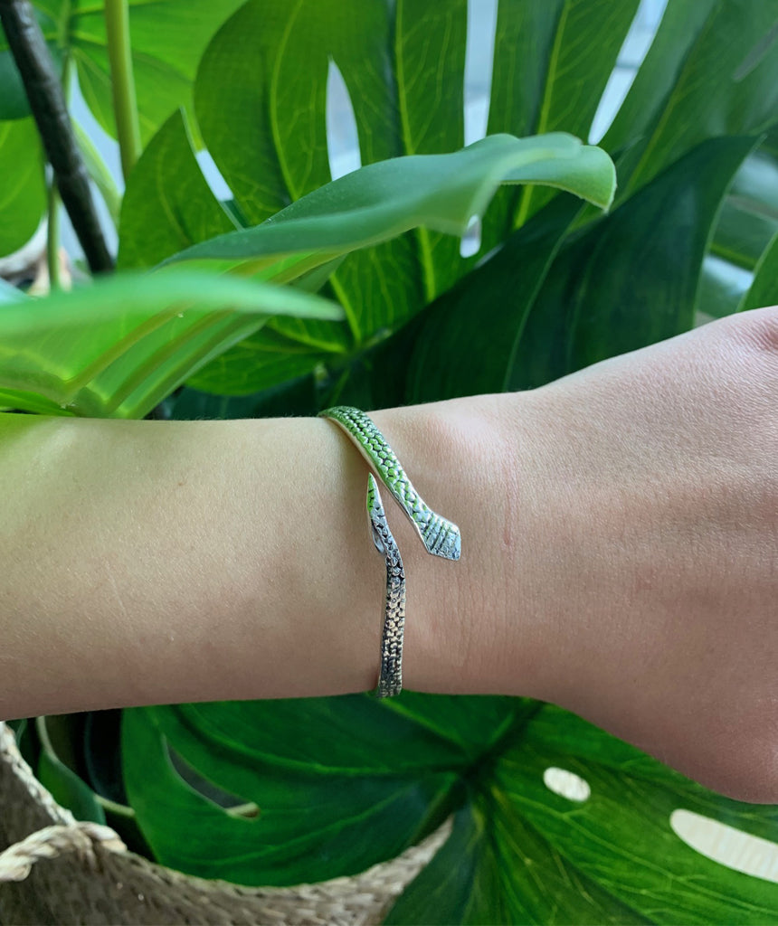 Silver Snake Skin Bracelet