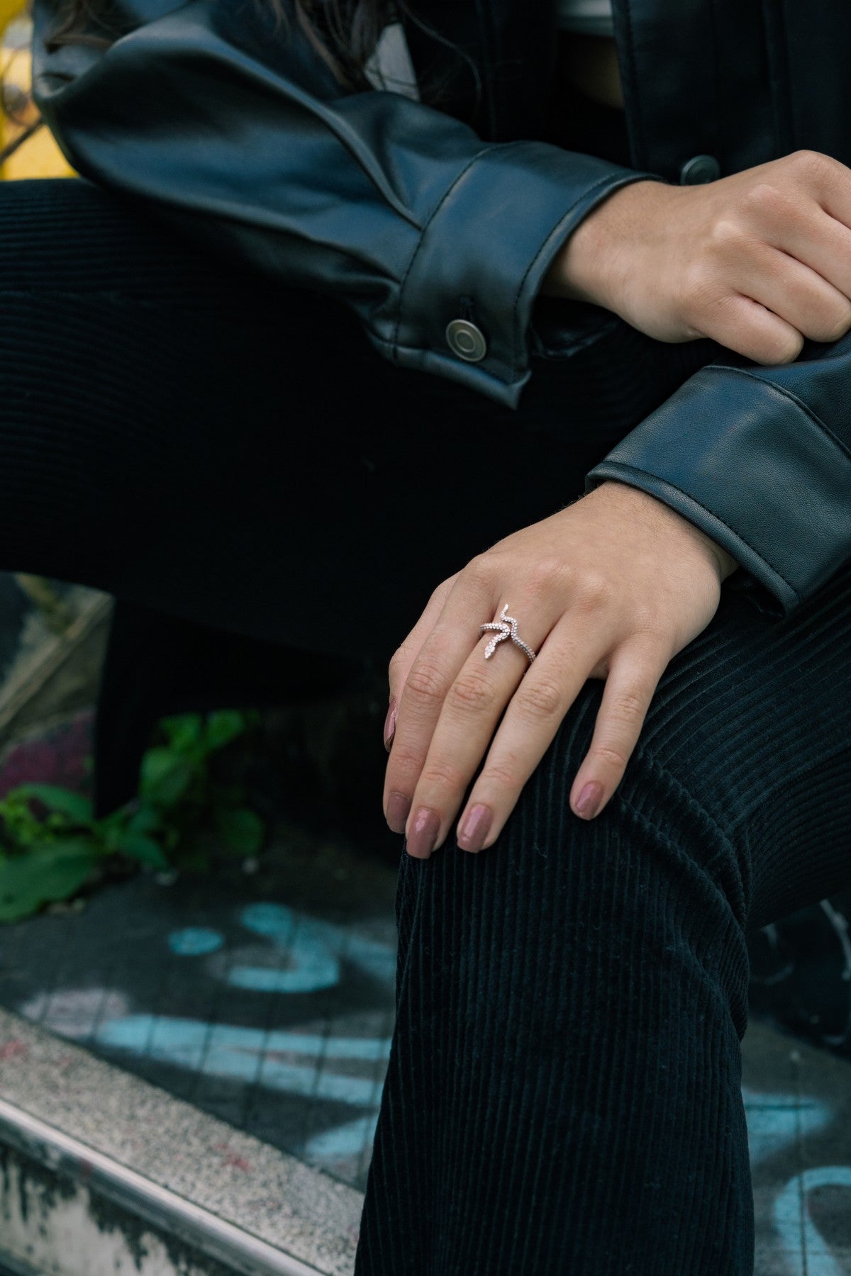 Silver Snake Ring Adjustable