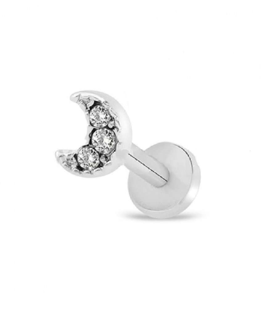 Silver Surgical Steel Moon Tragus