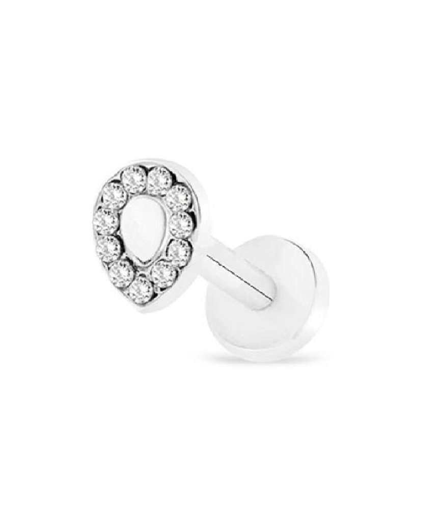 Silver Surgical Steel Tear Tragus
