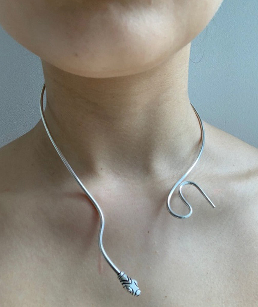 Silver Thin Snake Necklace