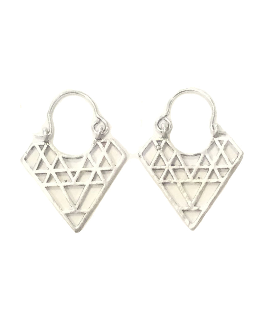 Silver Triangle Earrings