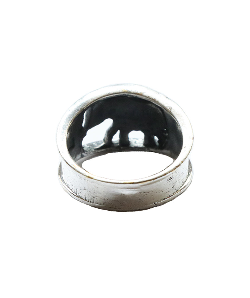 Silver Walking With Elephants Ring