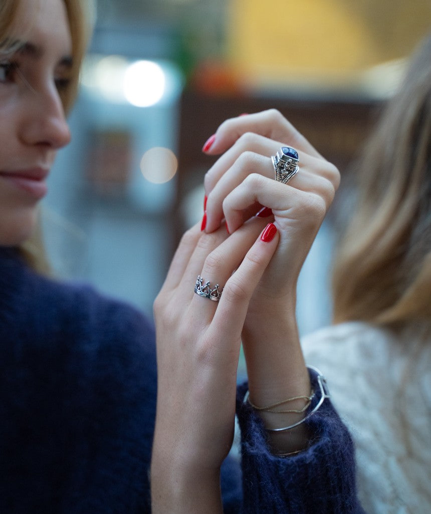 Brass Ring with Square Stone