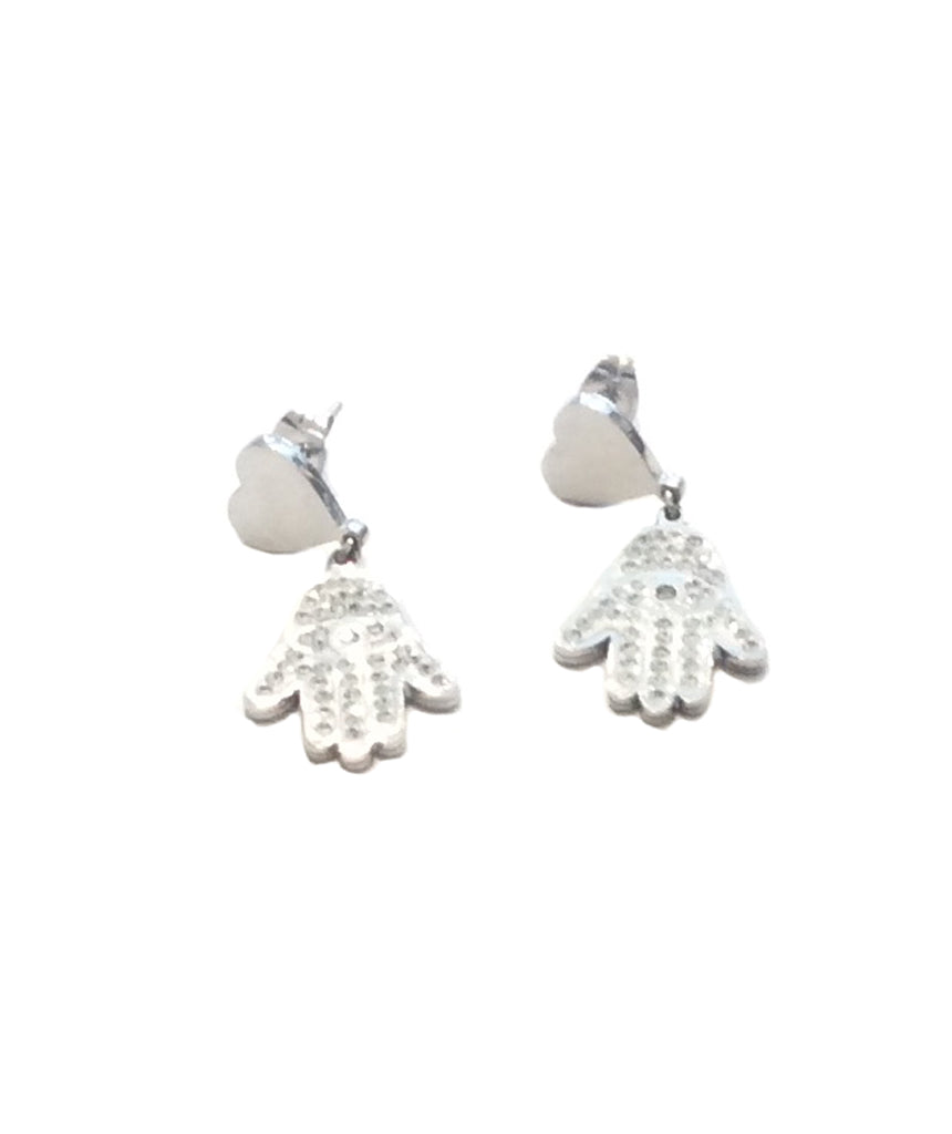 Stainless Steel Hamsa Hand Earrings