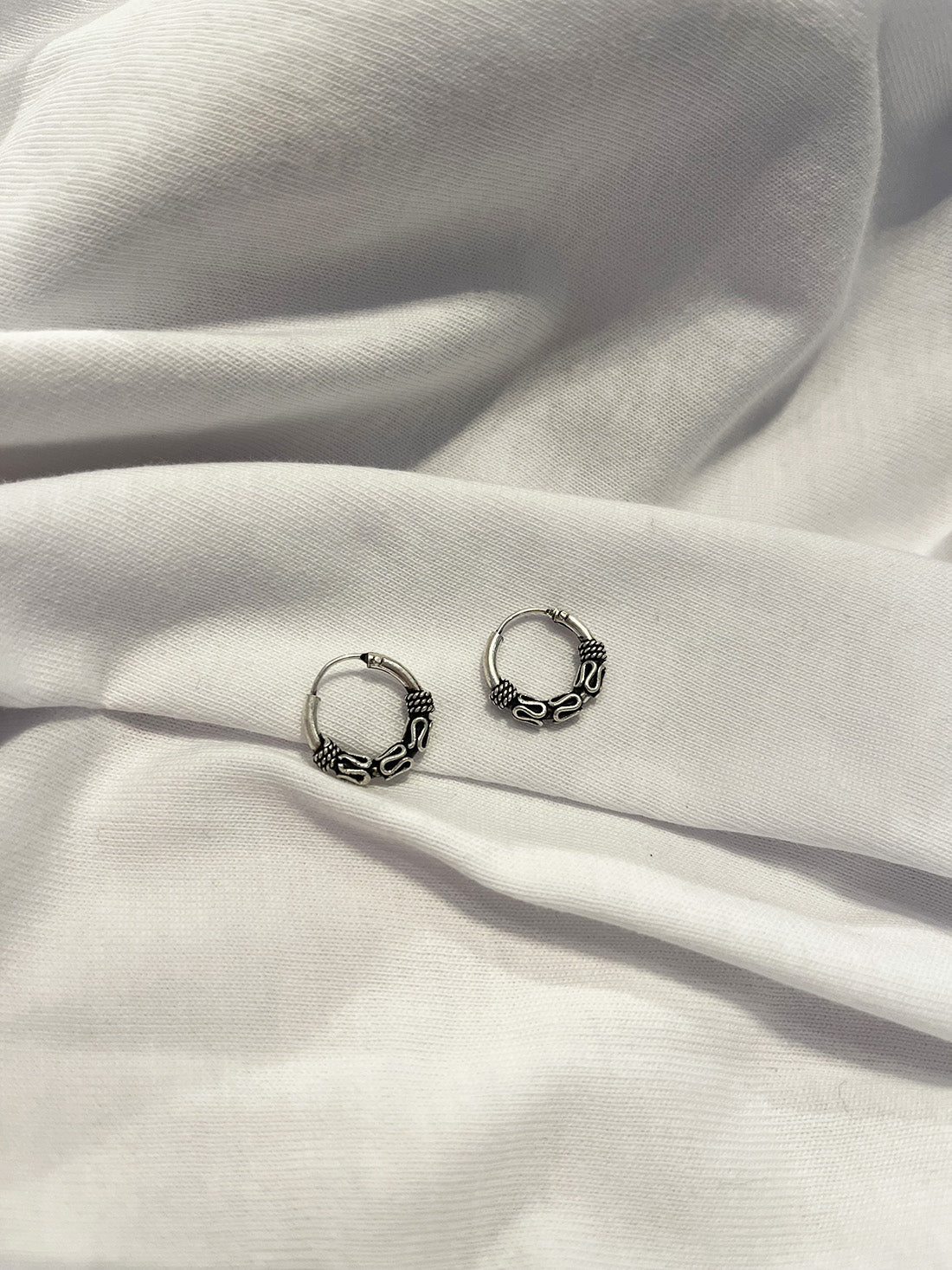 Sterling Silver Bali Style Hoop