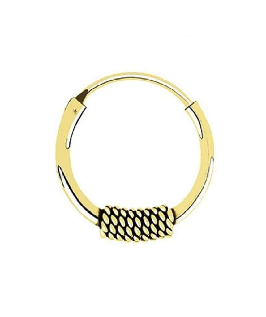 Sterling Silver Bali Style Hoop Gold