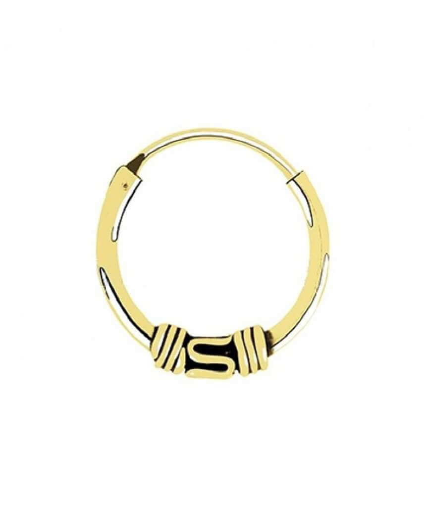 Sterling Silver Bali Style Hoop Gold