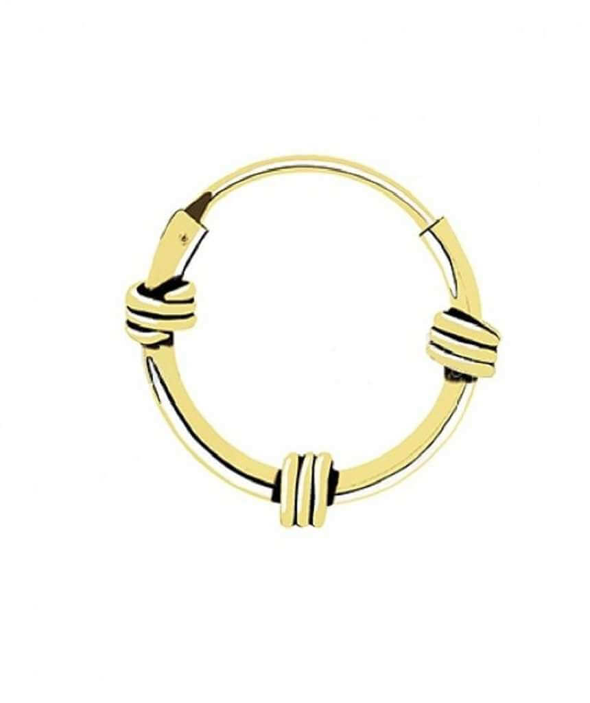 Sterling Silver Bali Style Hoop Gold