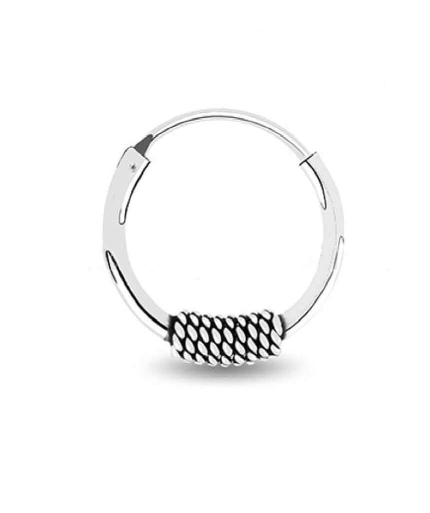 Sterling Silver Bali Style Hoop