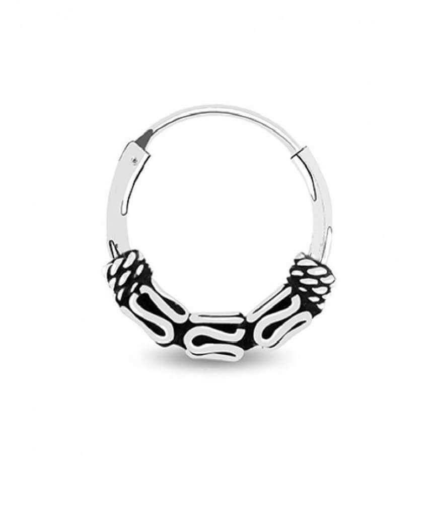 Sterling Silver Bali Style Hoop