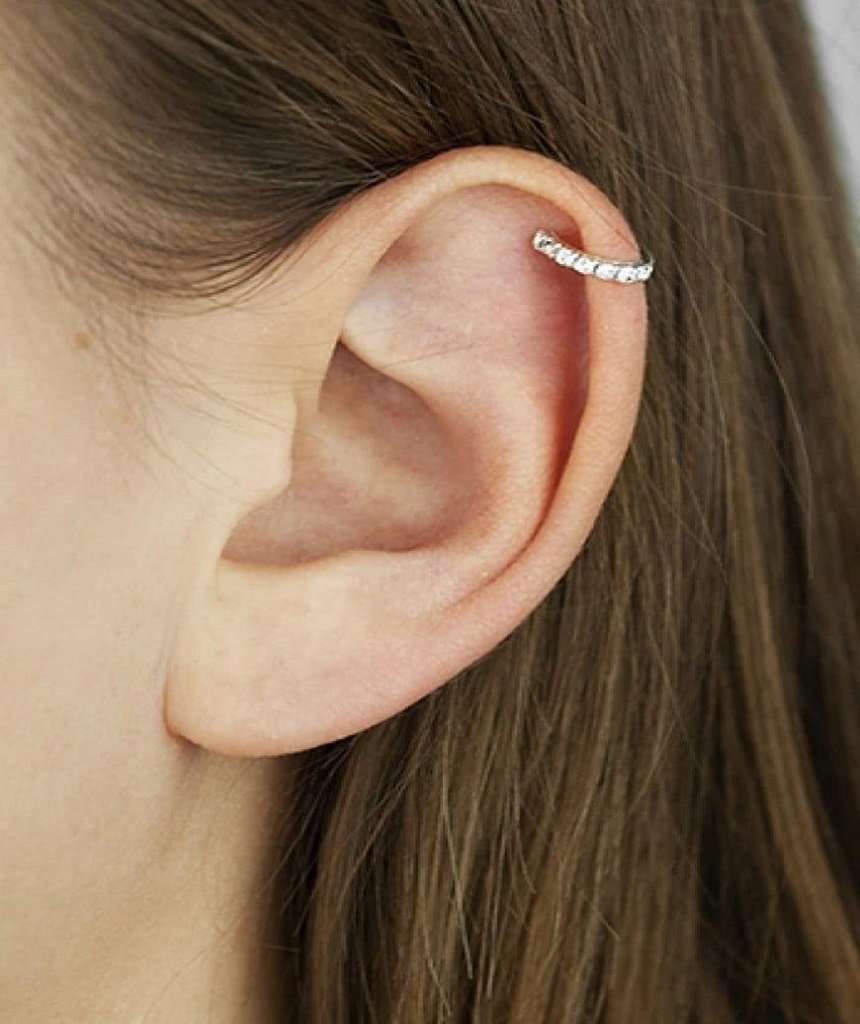 Sterling Silver Nose & Ear Hoop with 7 Gems