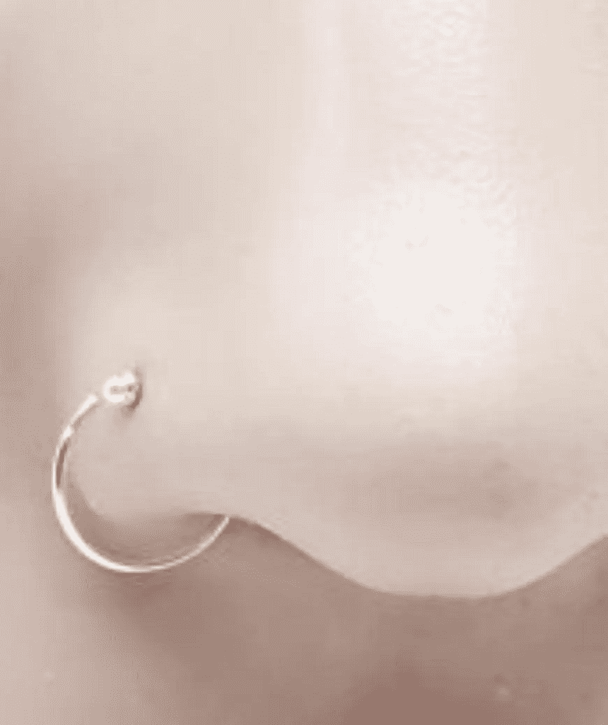 Sterling Silver Nose Ring with Ball