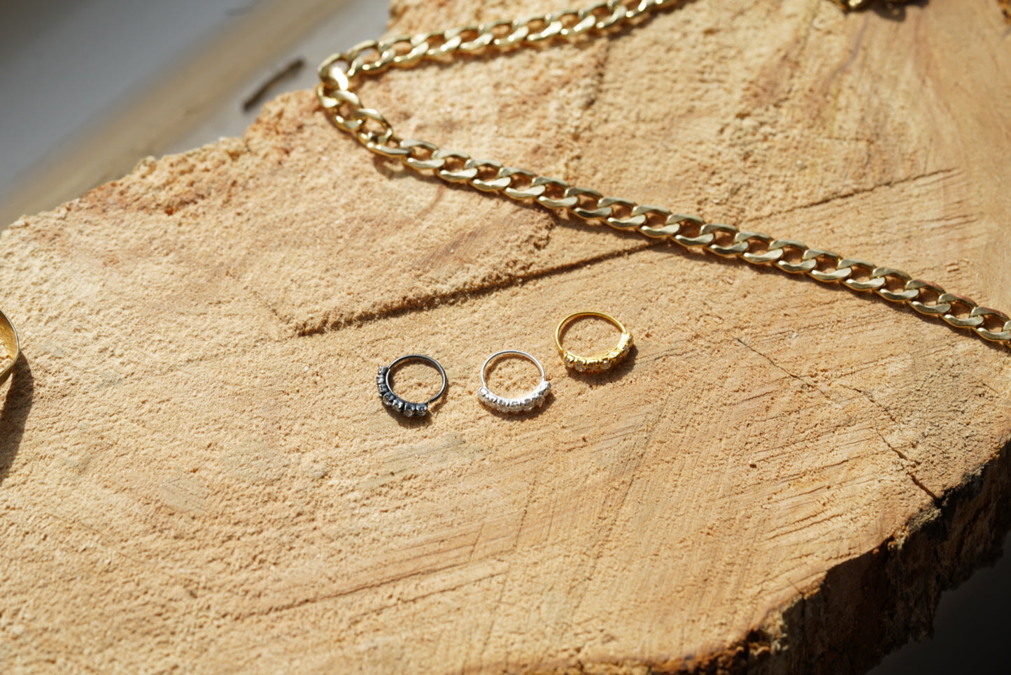 Sterling Silver Nose and Ear Hoop with 7 Gems