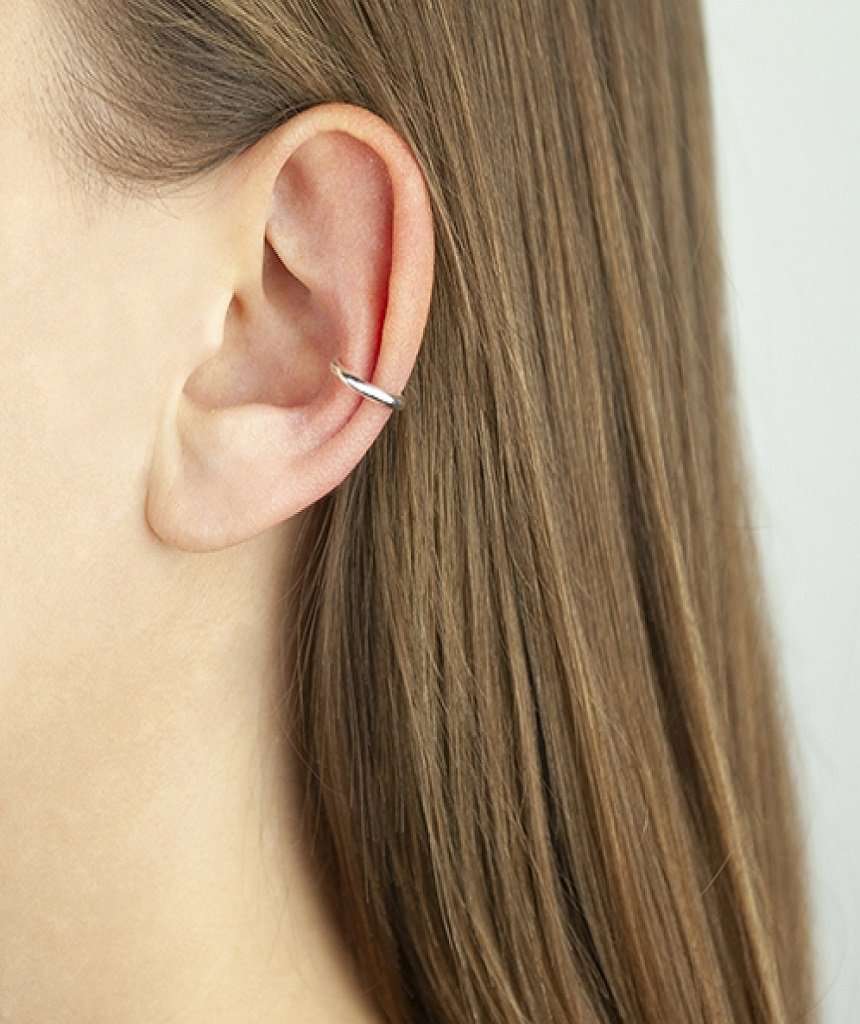 Sterling Silver Plain Fake Orbital Hoop