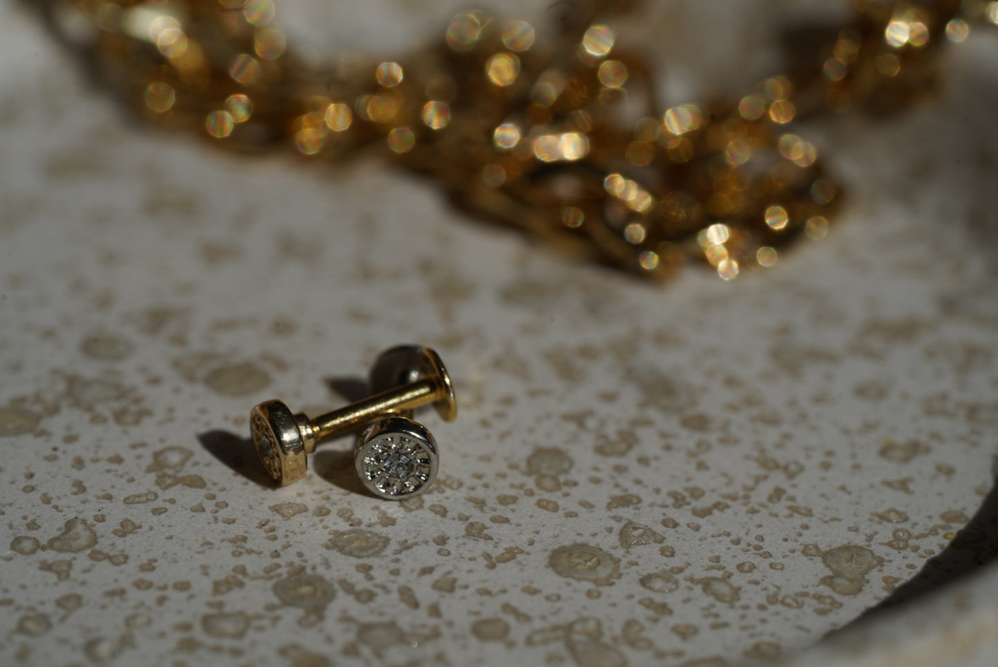 Surgical Steel Tragus Ethnic Design with Gems