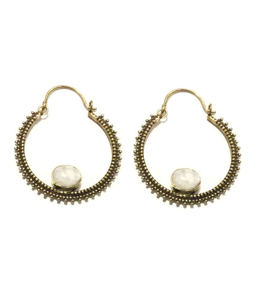 Circular Stone Earrings