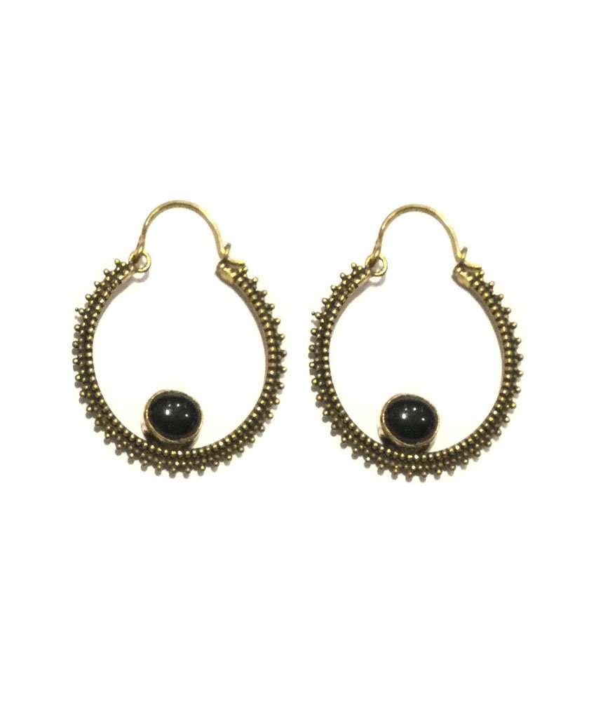 Circular Stone Earrings