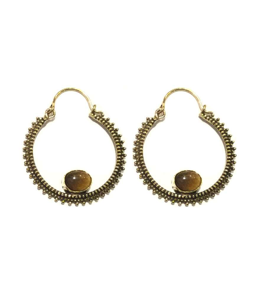 Circular Stone Earrings