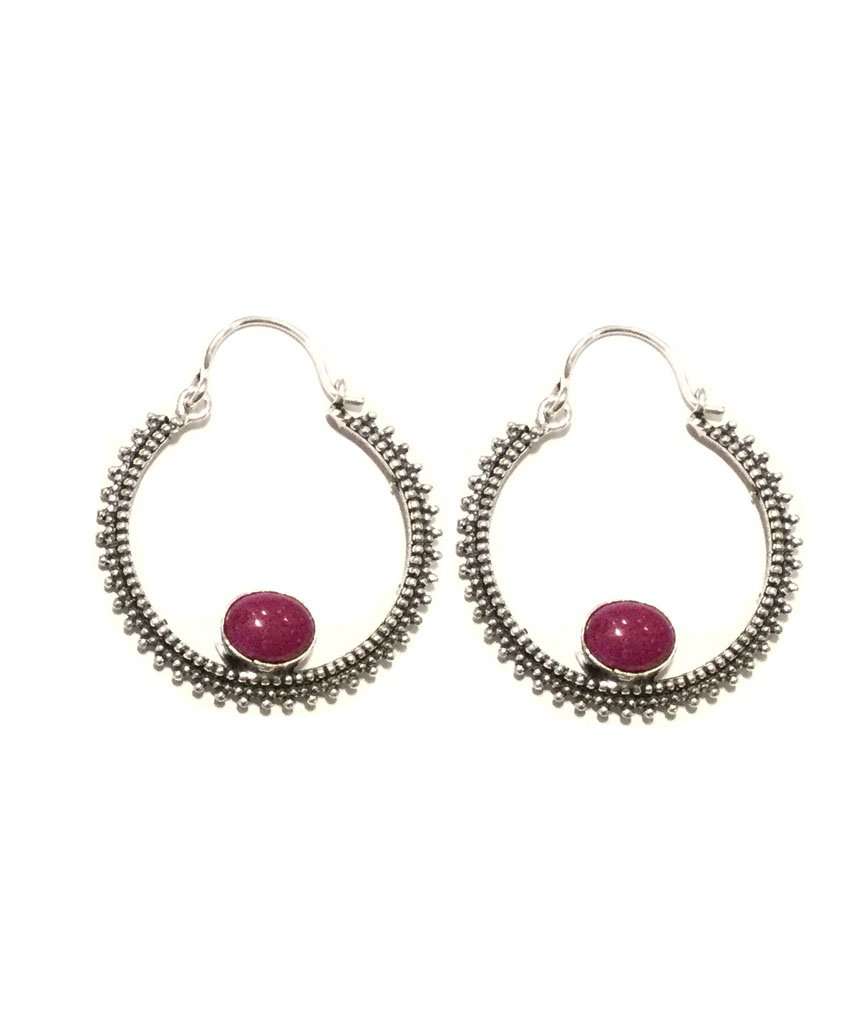 Circular Stone Earrings