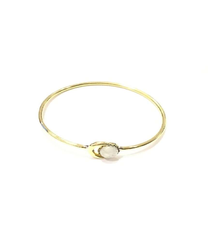 Moon Bracelet with Stone